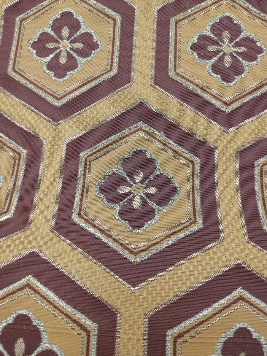 アンティーク亀甲模様のだらりの帯 平和屋本店□希少 アンティーク 大正ロマン だらり帯 芸姑 舞妓 人物花